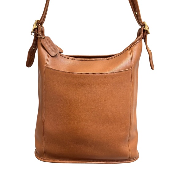 COACH (# 9060) “Legacy Slim Duffle Sac” British Tan brown Leather Shoulder Bag - Picture 1 of 10